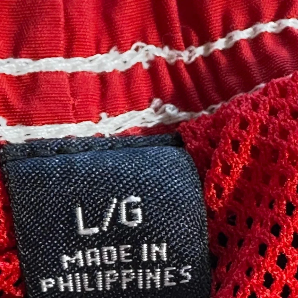 Tommy Hilfiger swim shorts in navy blue with white/red accents
